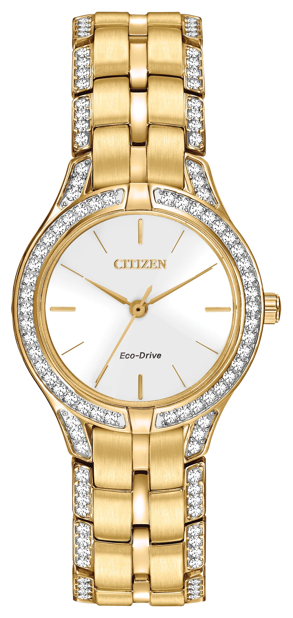 Silhouette Crystal Silver-Tone Dial Stainless Steel Bracelet